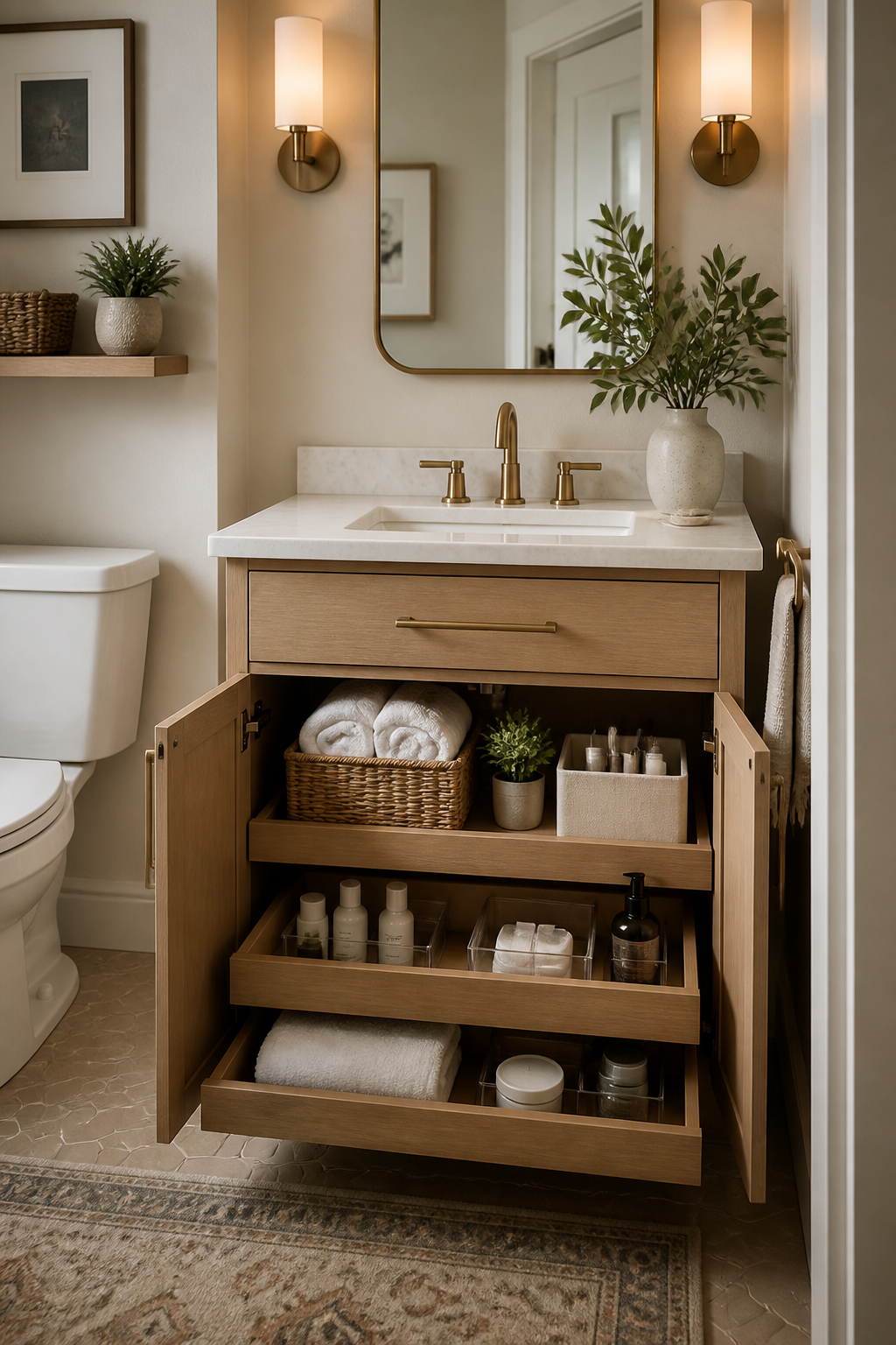 Small Bathroom Vanity Ideas with Smart Storage Solutions